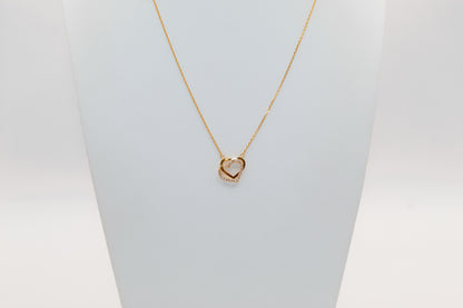 21K Gold Double Heart Necklace