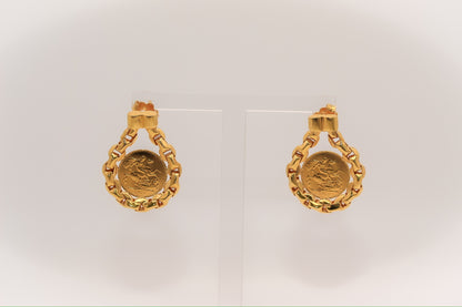 21k Gold Himo Coin Earrings