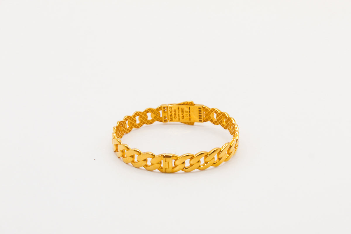 21K Gold Monaco Cuban Bangle