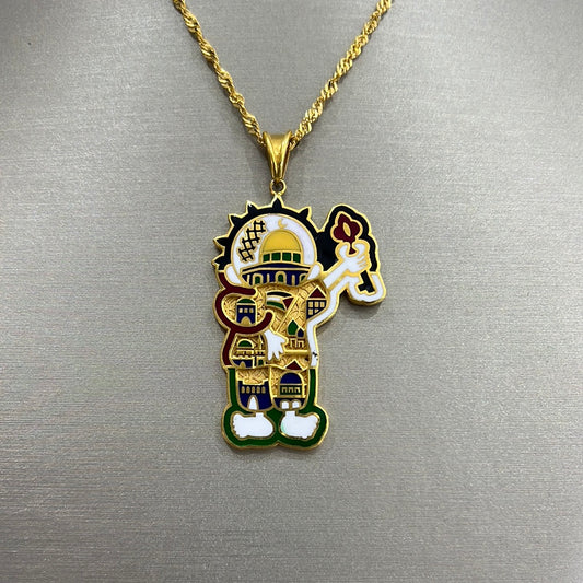 21k Gold Handalah Alaqsa pendant