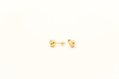 21K Gold Screw Back Ball Kids Earrings