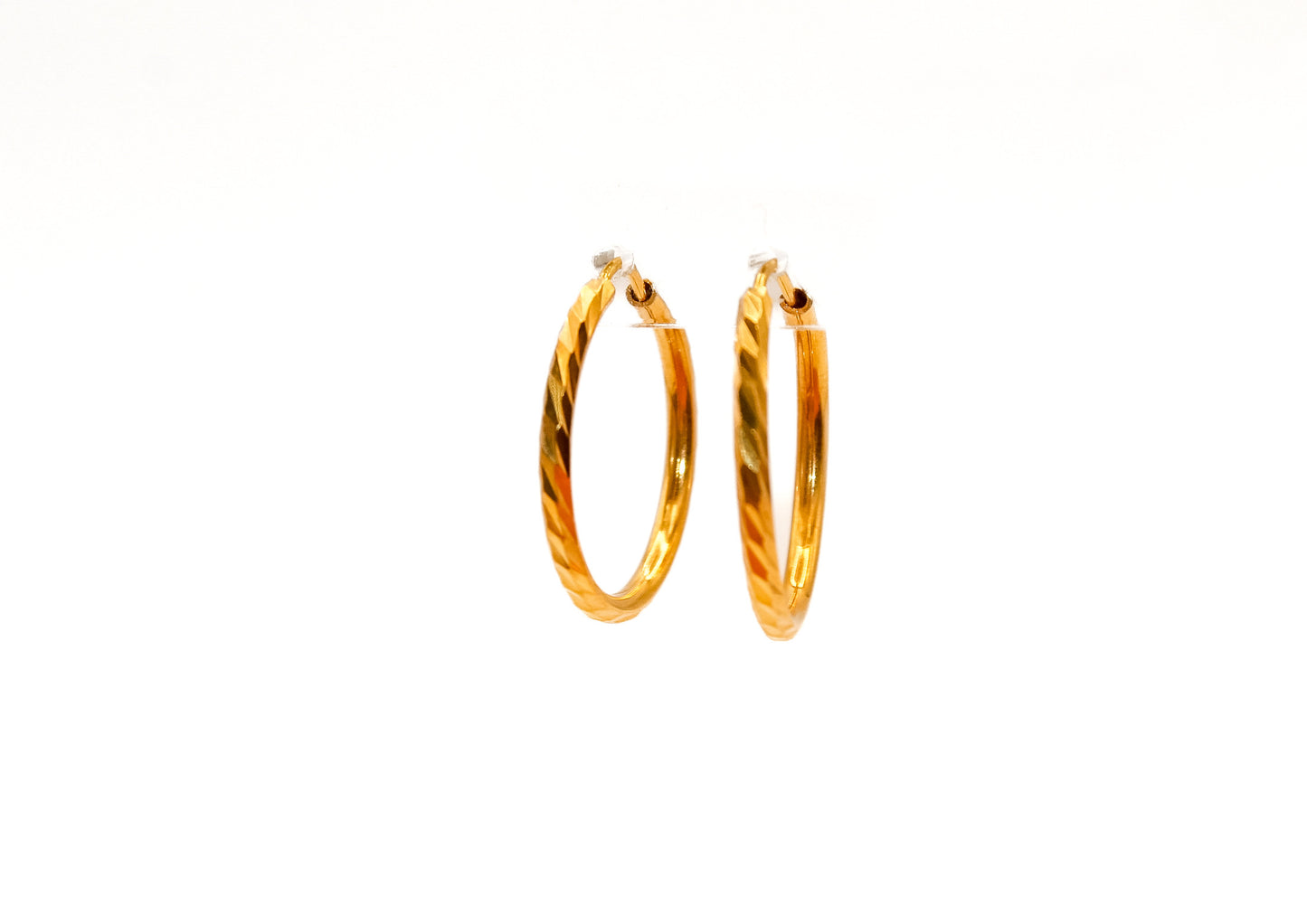 21K Gold Small Hoop Earrings