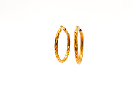 21K Gold Small Hoop Earrings