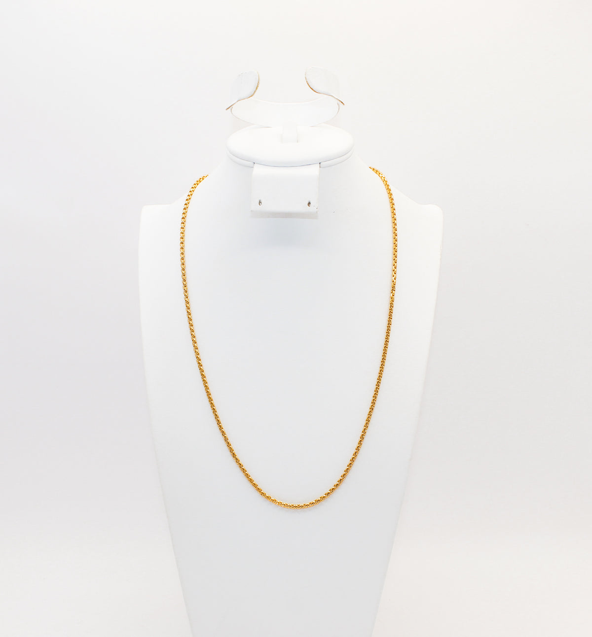 21K Gold Round Box Chain