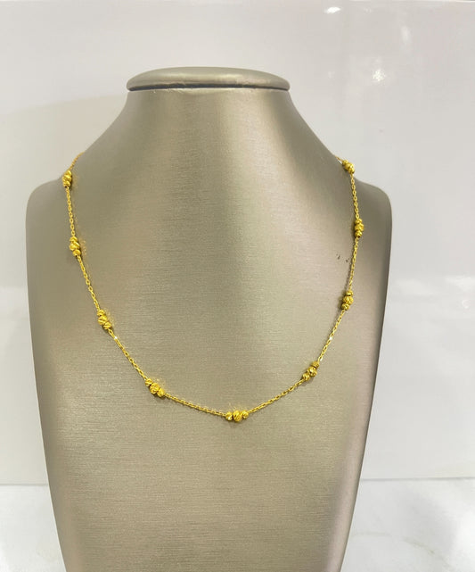 21k Gold Simple beaded Necklace