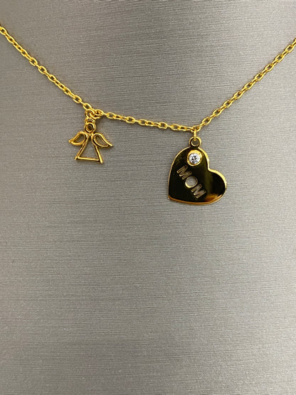 21k Gold Mother And Child Necklace