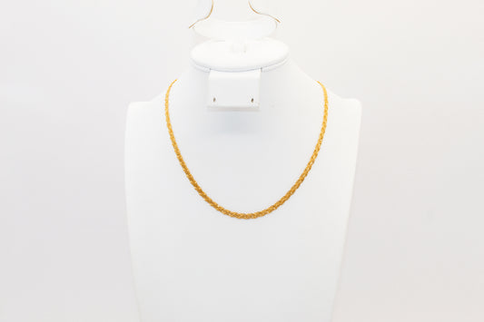 21K Gold Simple Braided Chain