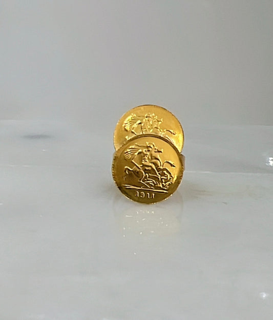 21k Gold Double Coin Ring