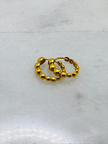 21k Gold Small Hoop Earrings