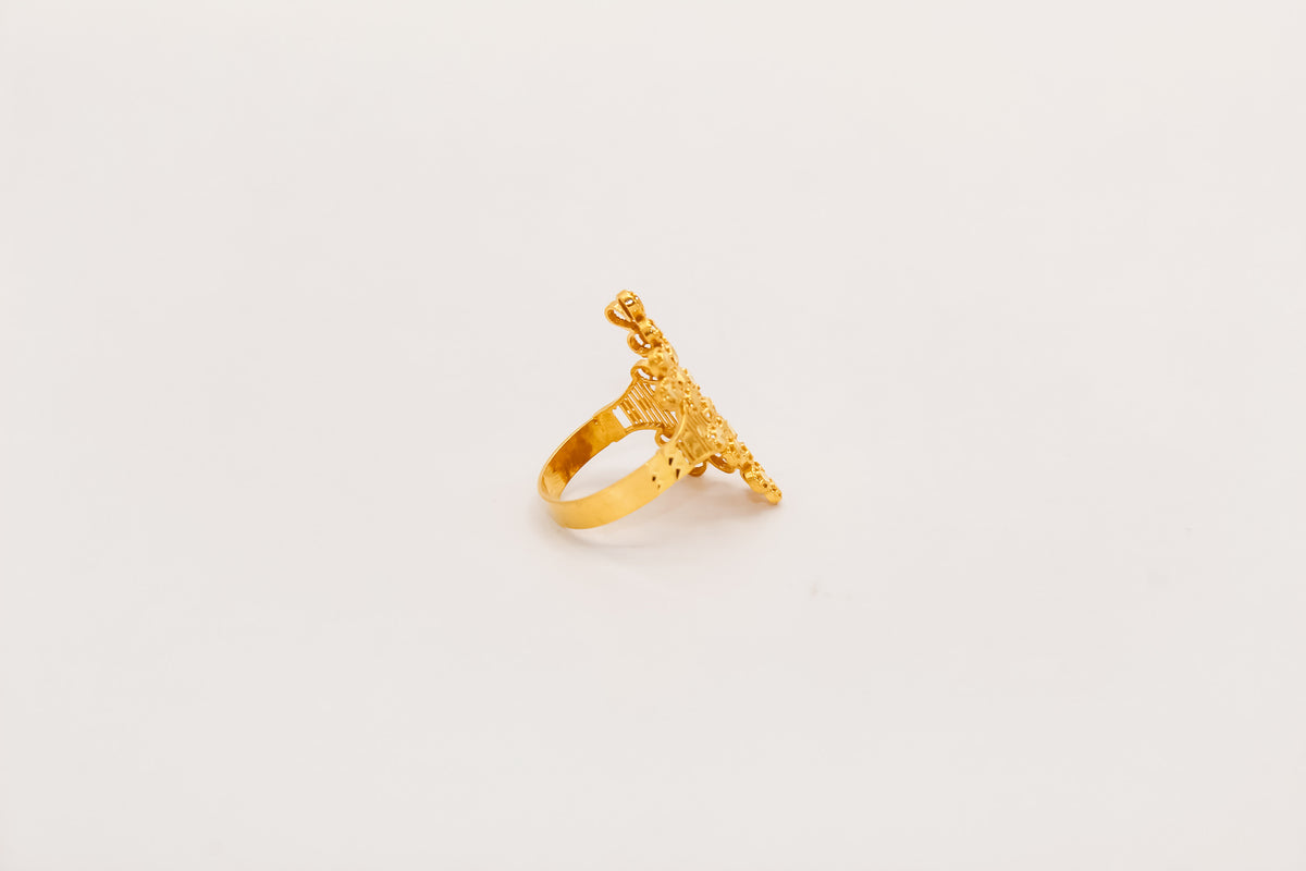 21K Gold Flower Ring, view 2