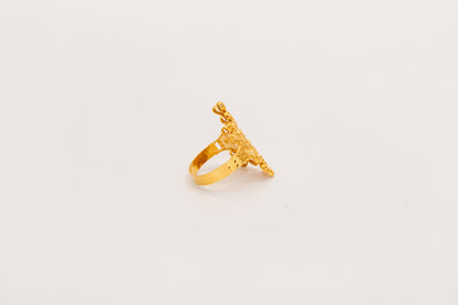 21K Gold Flower Ring, view 2