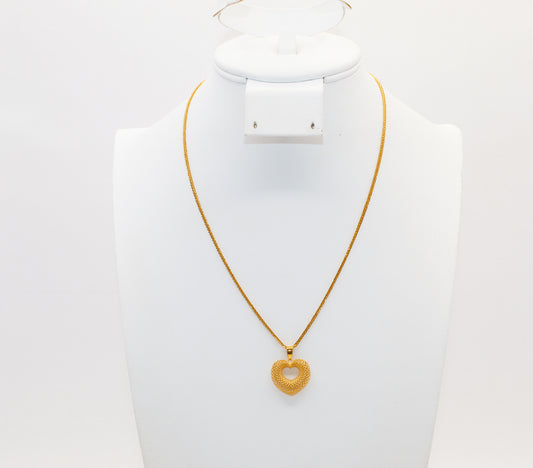 21K Gold Heart Necklace