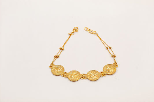 21K Gold Coin Bracelet