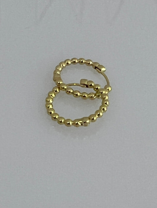 18k Gold Beaded Earrings