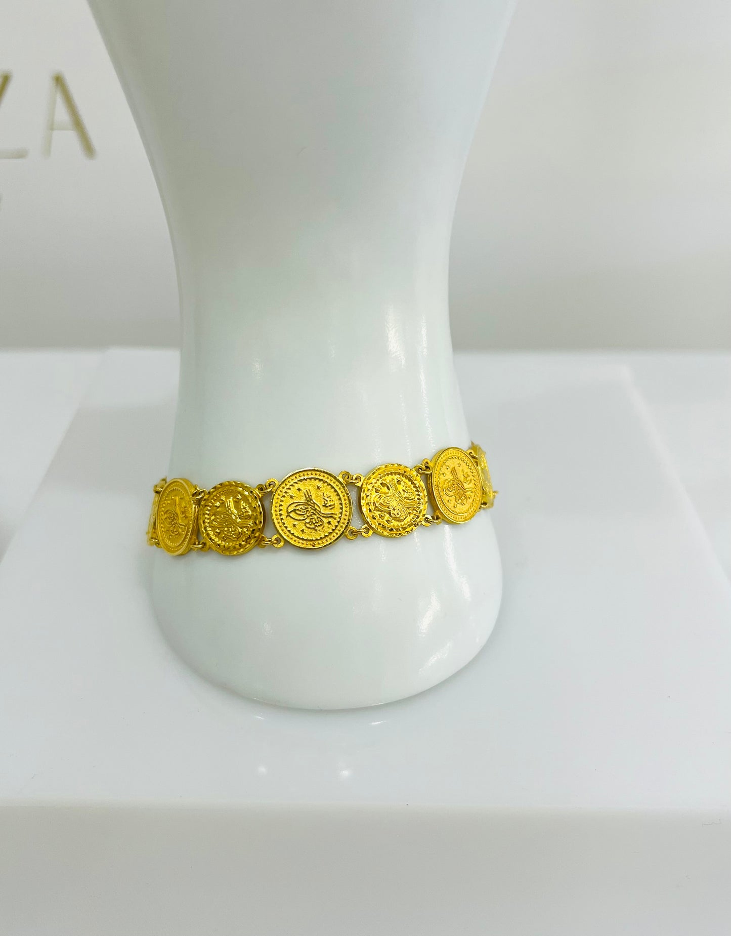 21k Gold Turkish Coin Bracelet