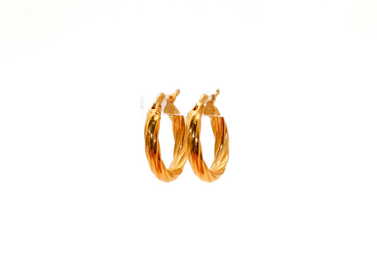 21K Gold Small Hoop Earrings
