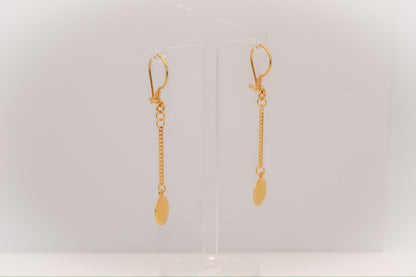21k Gold Dangle Coin Earrings