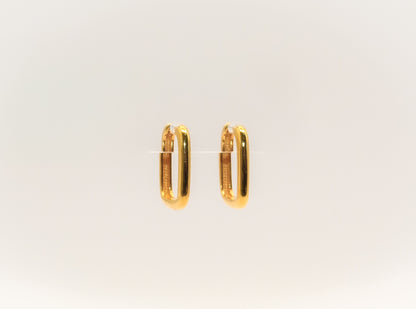 21K Gold Mini Square Huggies Earrings