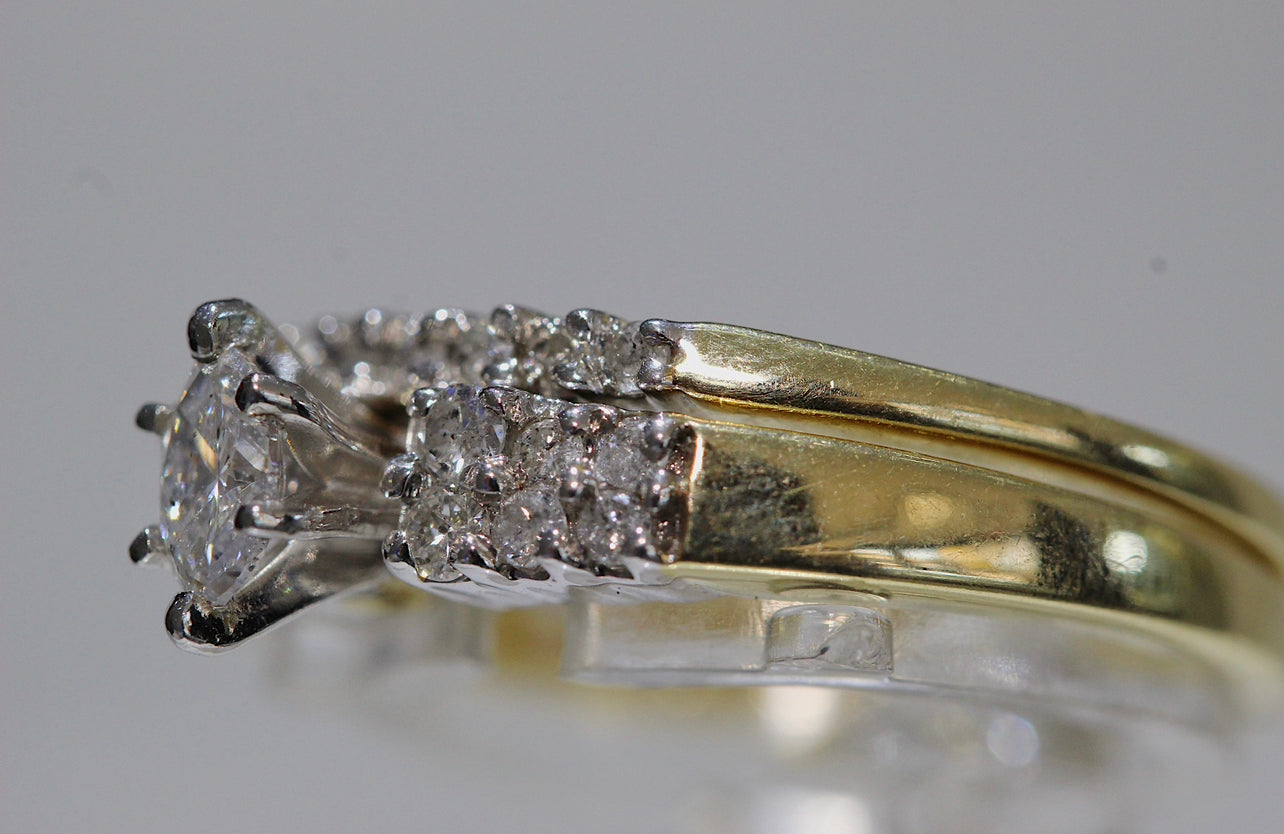 14k Gold 1 Carat Marquis Diamond Engagement Ring