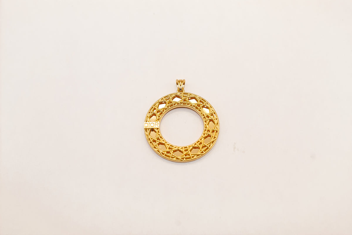 18K Gold Circle Geometric Pendant
