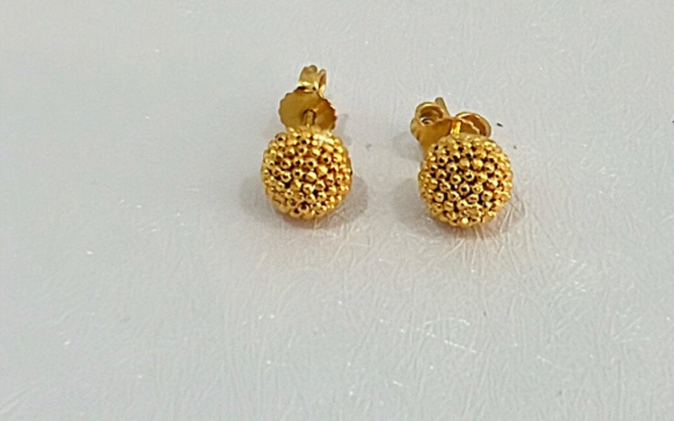 21k Gold Himo Post Earrings