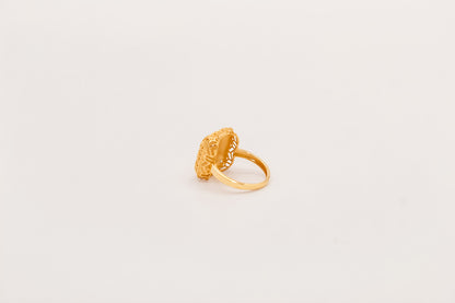 21K Gold Square Ring, view 3