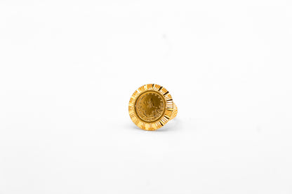 21K Gold Turkish Coin Ring