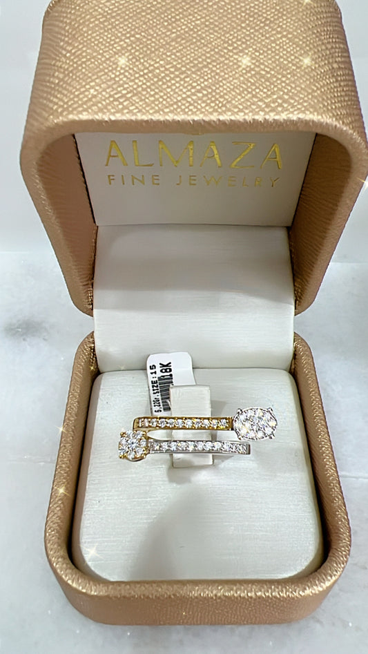 18k Two Tone Gold Diamond Ring