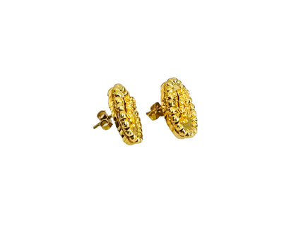 21k Gold Himo Rose Earrings