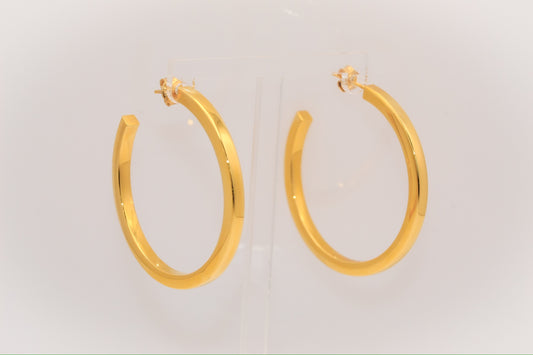21K Gold Hoop Earrings