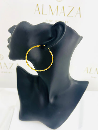 21k Gold Hoop Earrings