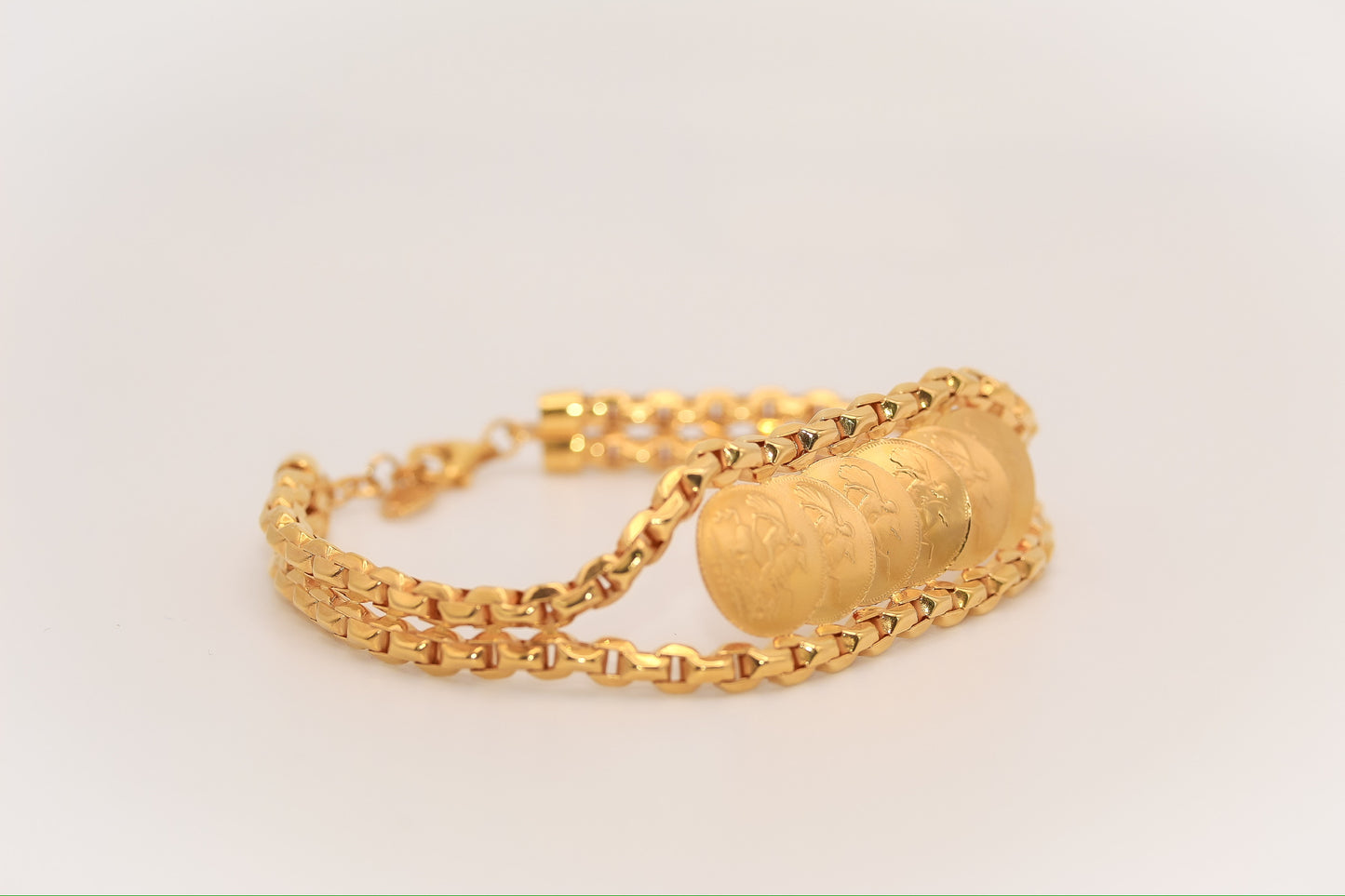 21k Gold Himo Coin Bracelet