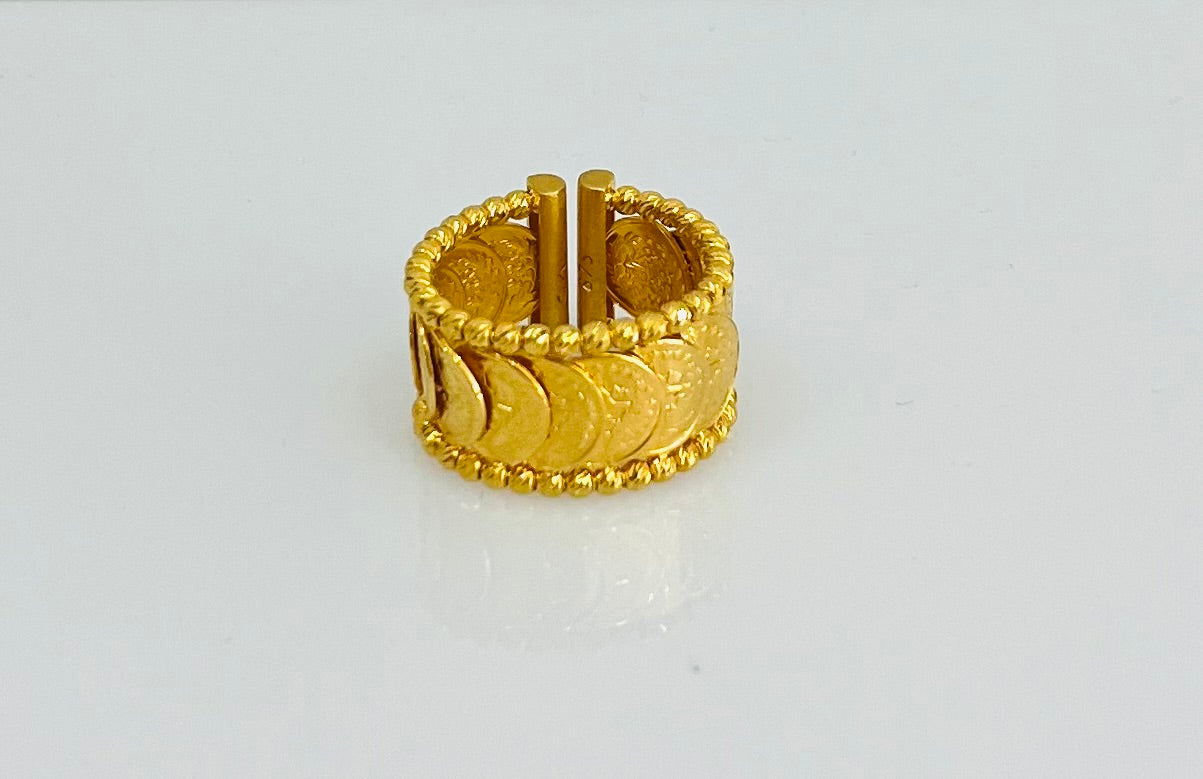 21k Gold Himo Coin Ring