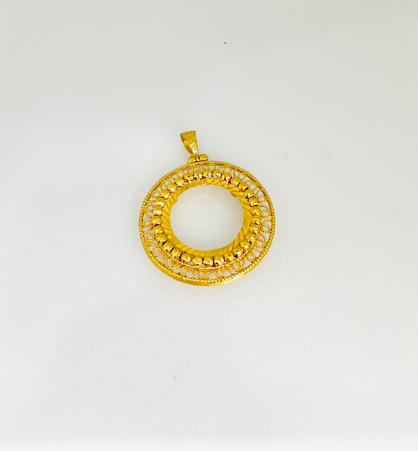 21k Gold Coin Frame Pendant