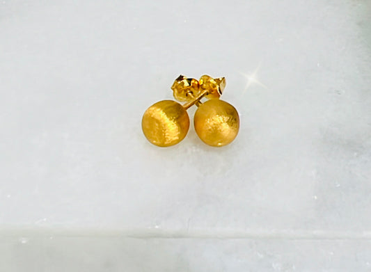 21k Gold Ball Post Earrings