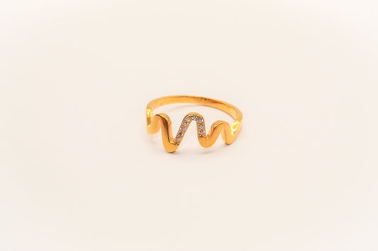21K Gold Heart Beat Ring