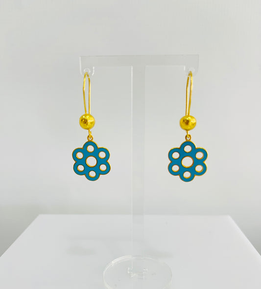 21k Gold Flower Earrings