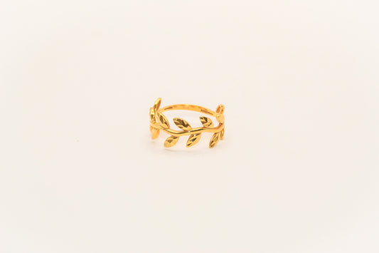 21K Gold Leaf Ring