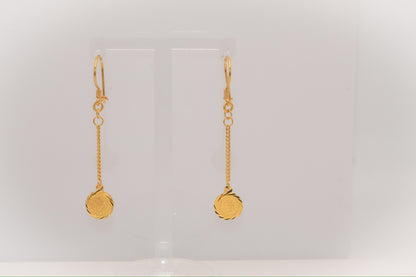 21k Gold Dangle Coin Earrings