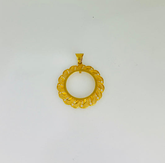 21k Gold Coin Frame pendant