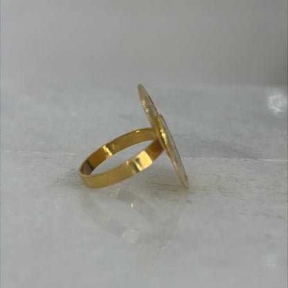 21k Gold Double Coin Ring