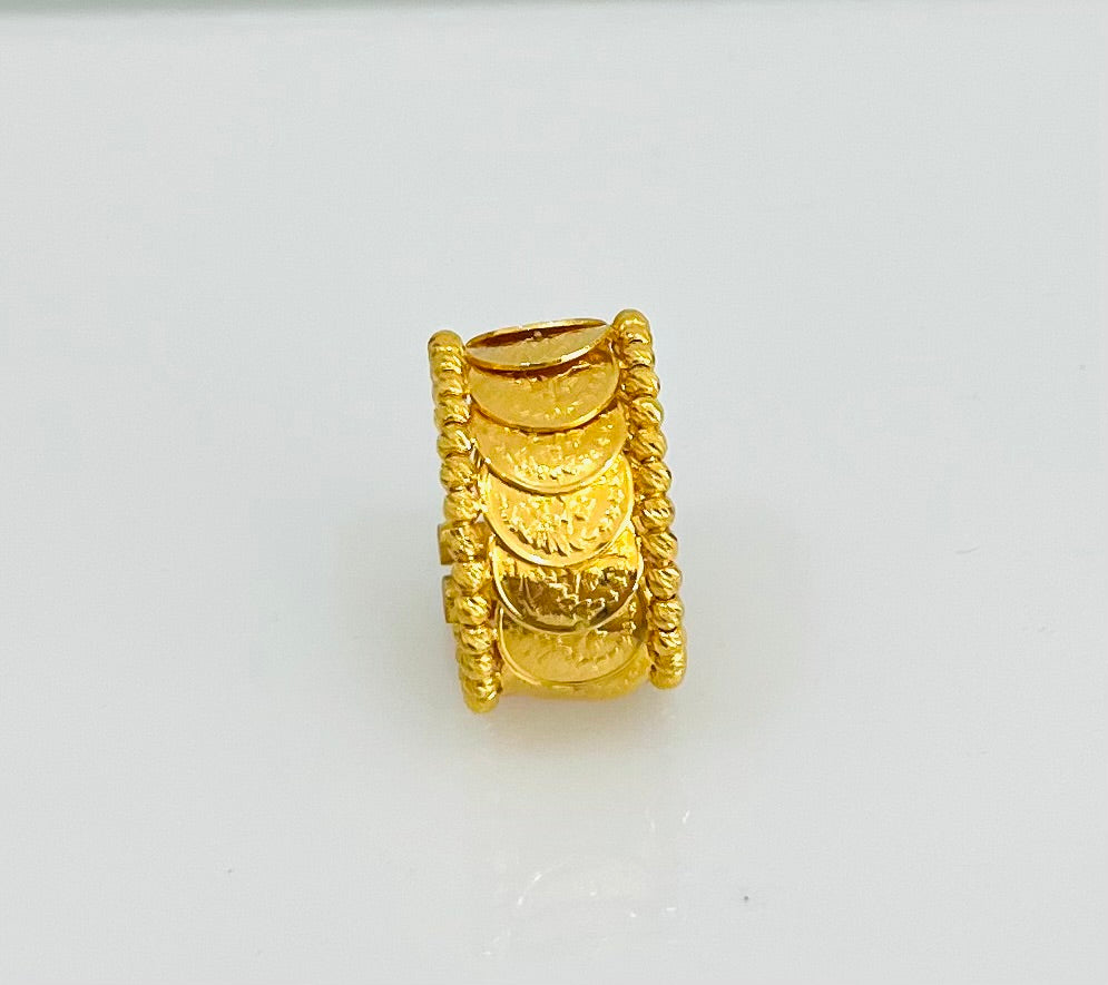 21k Gold Himo Coin Ring