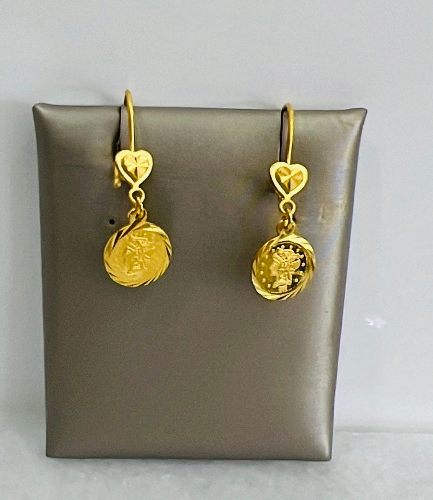 21k Gold Mini Coin Earrings