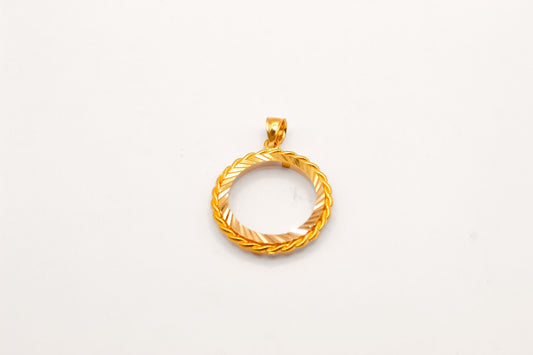 21K Gold Coin Frame Pendant