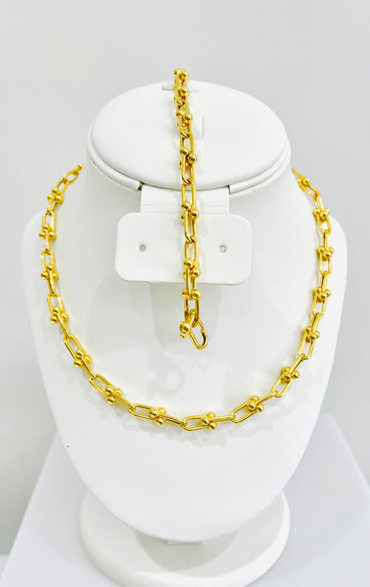 21k Gold Necklace Half Set