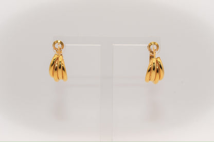 21K Gold Clip Earrings