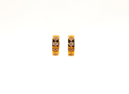 21K Gold Flower Mini Earrings