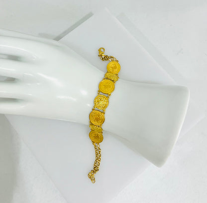 21k Gold Turkish Coin Bracelet