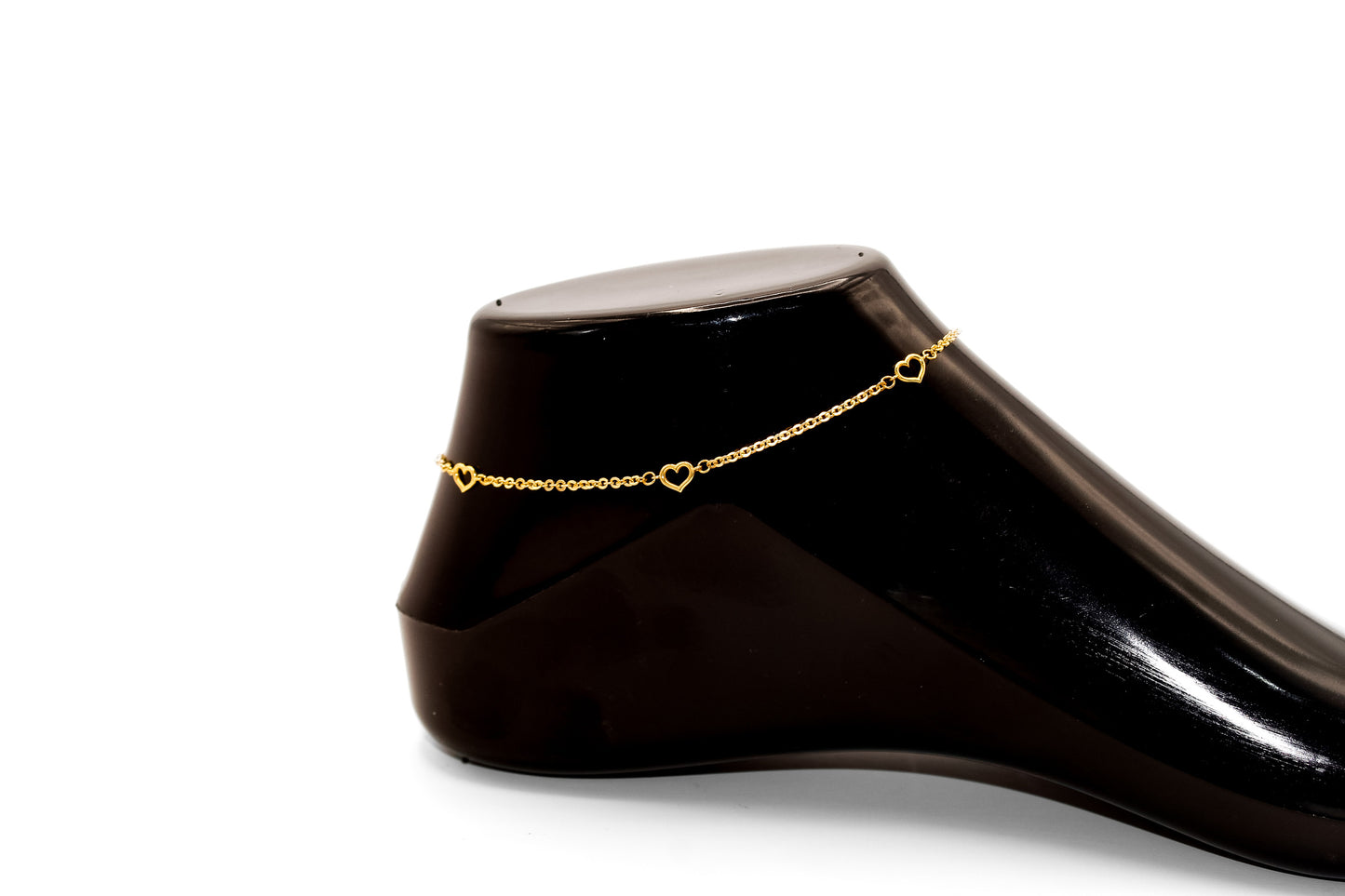 18K Gold Heart Ankle Bracelet