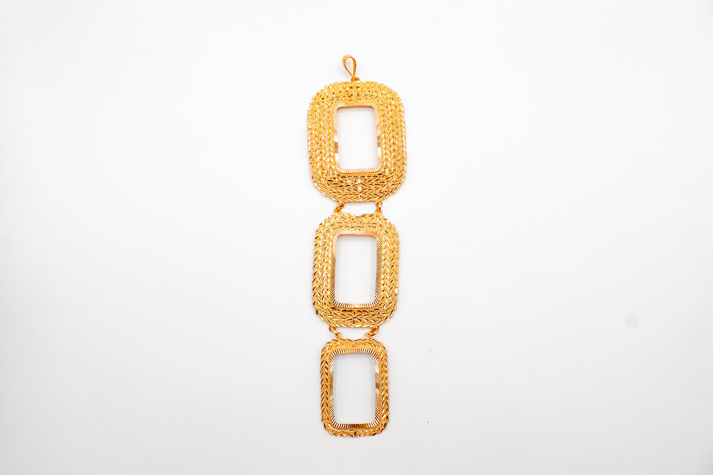 21K Gold Triple Ounsa Frame Pendant